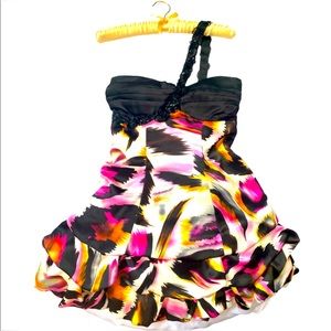 B. Darlin One Strap Beaded Multicolor Mini Dress